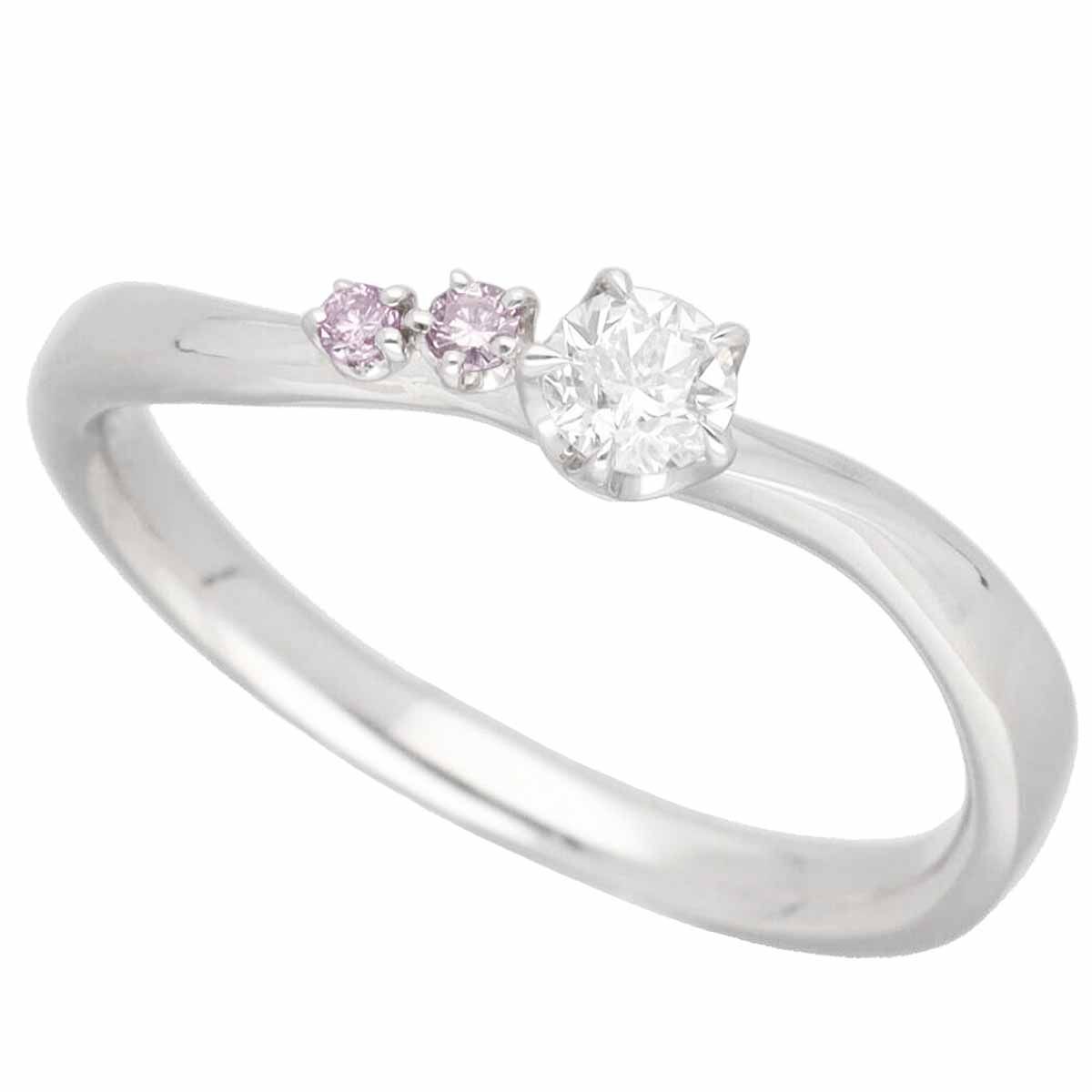 festaria フェスタリア ウィッシュアポンアスター ダイヤモンド(0.159ct) ピンクダイヤモンド(0.03ct)ジェミニ　リング Pt950 プラチナ 日本サイズ約12号 #52 鑑別書【送料無料】指輪【中古】22771002