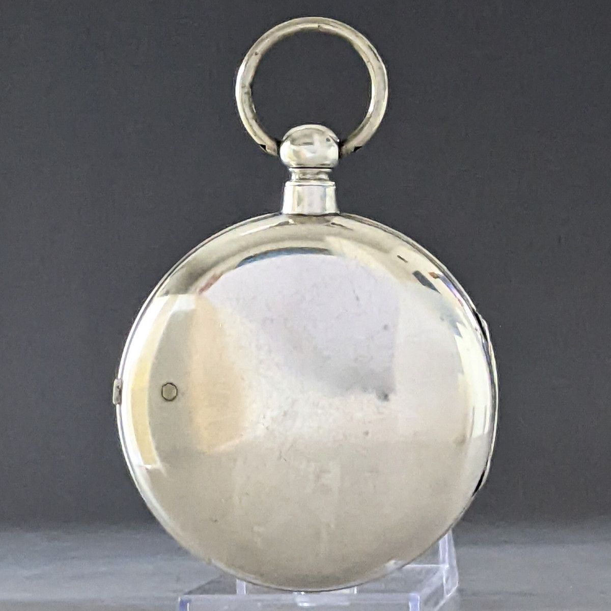 イギリス懐中時計 1857年製 細密透かし彫金 バージ脱進式鎖引 銀無垢 鍵巻