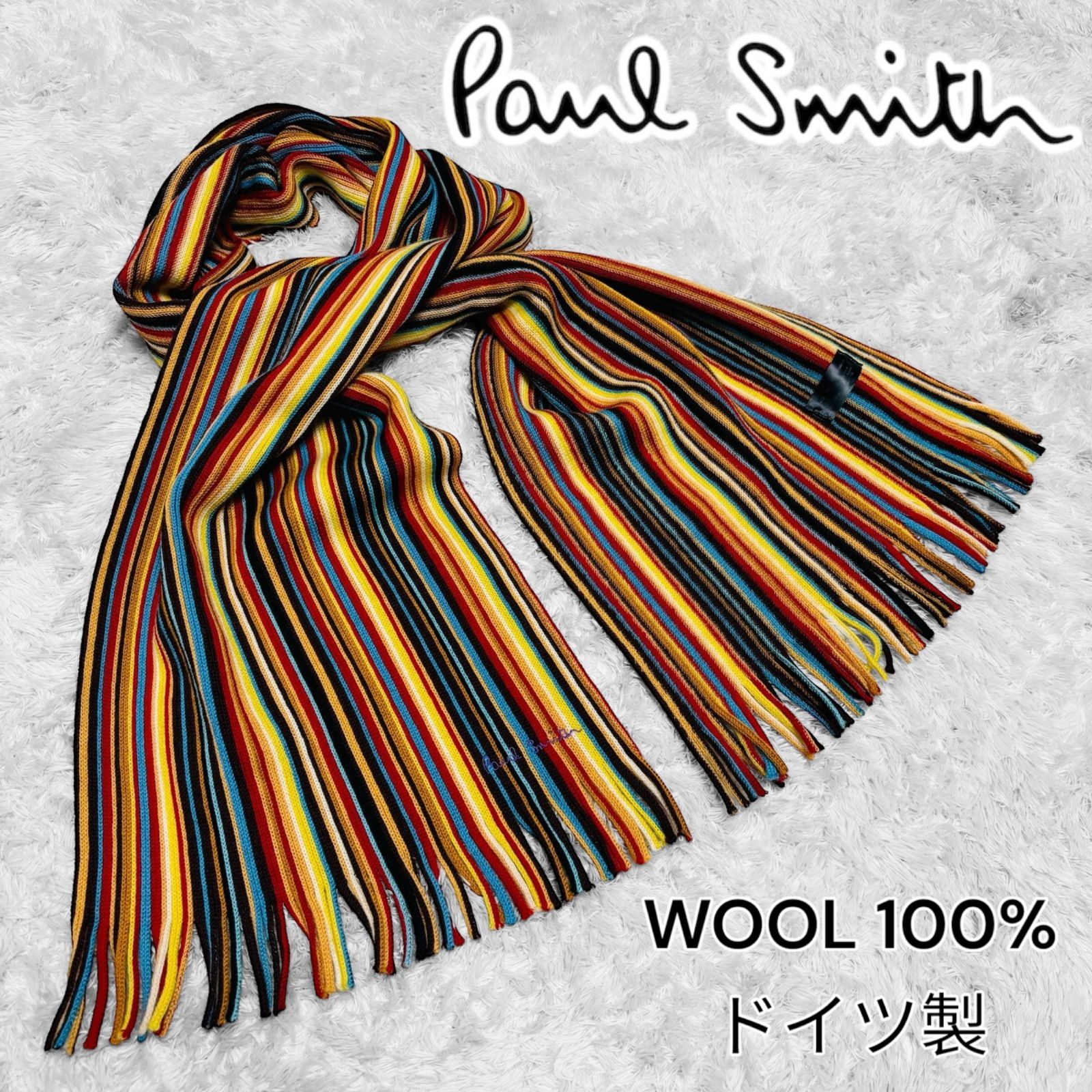 Paul Smith マフラー ウール100% ストライプ Paul Smith - ポールスミス PAUL SMITH 美品 ニットマフラー