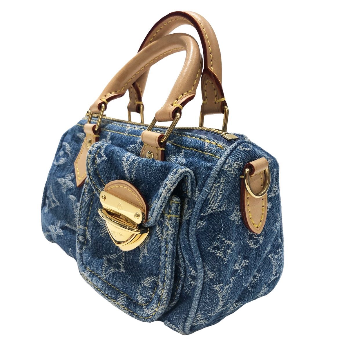 中古】 LOUIS VUITTON ルイ・ヴィトン モノグラムデニム ナノ