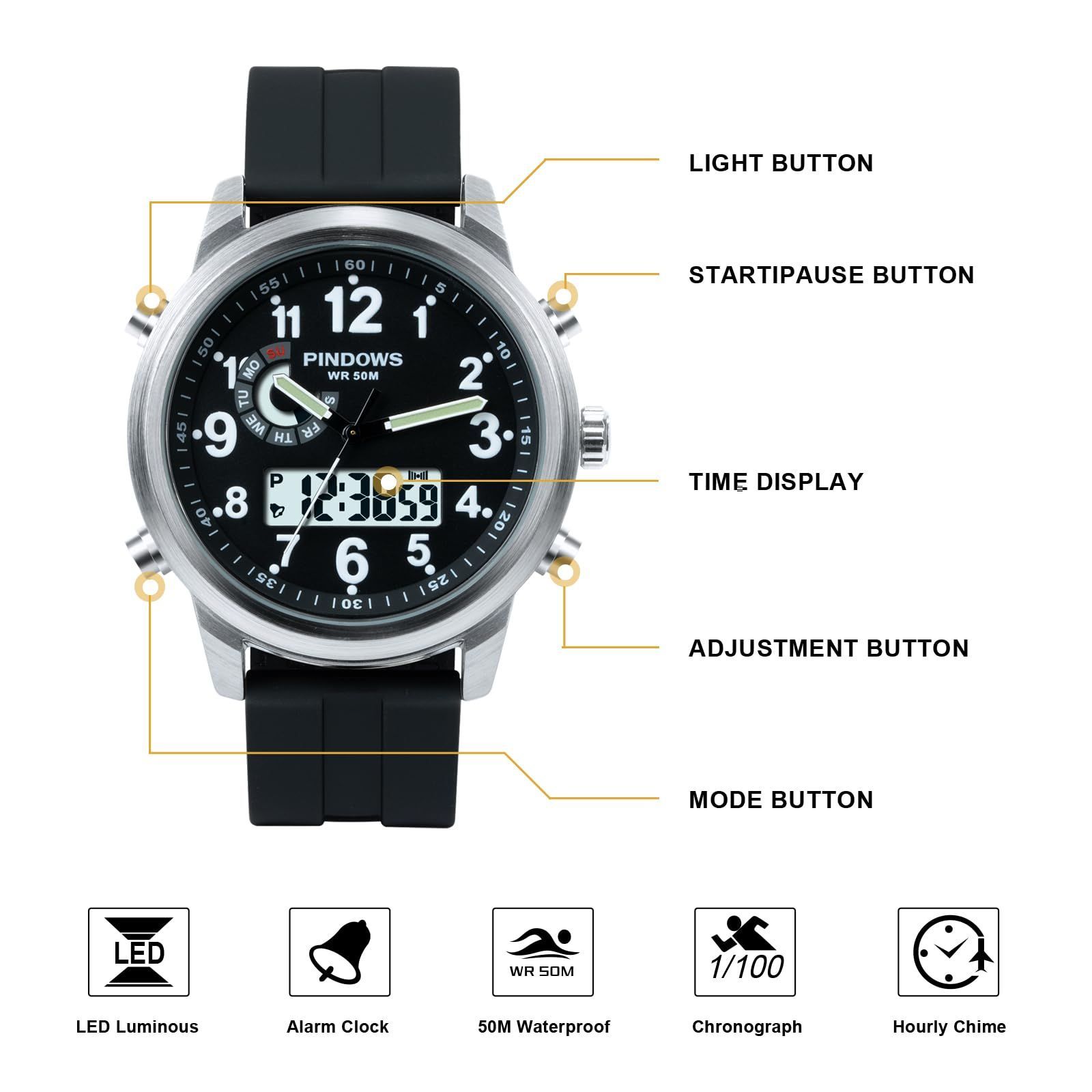 PINDOWS メンズ クロノグラフ 時計 Amazon | パガ－ニデザイン メンズ腕時計 日本製 SEIKO クォーツ