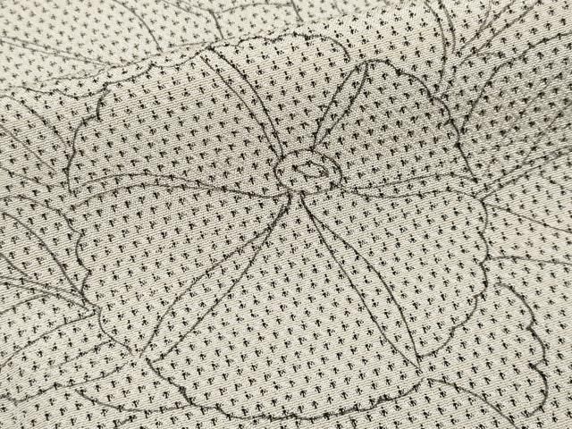 平和屋本店□極上 白鷹お召 草花文 練色地 逸品 未使用 CYAA2710s5