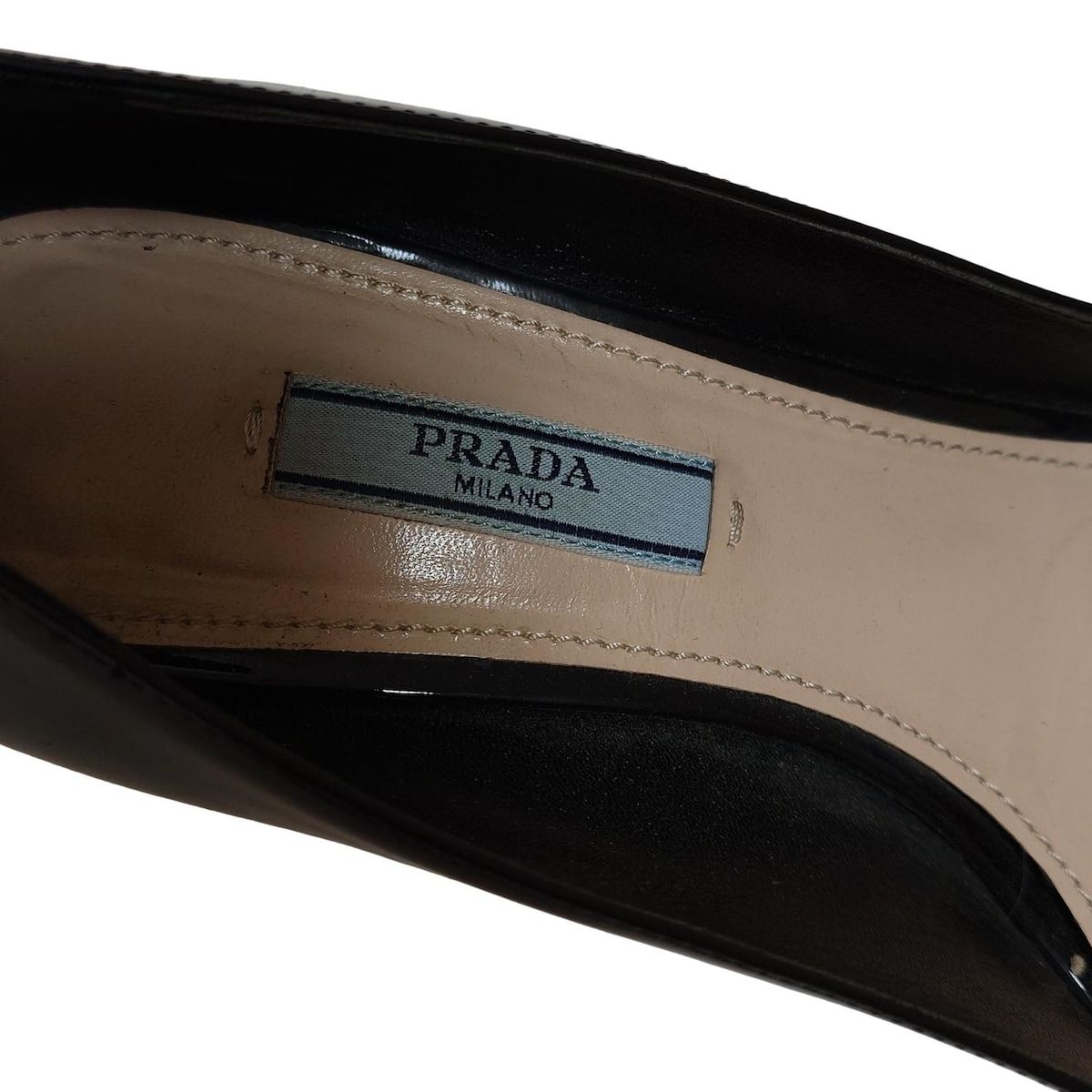 PRADA(プラダ) パンプス 38 1/2 レディース - 黒 レザー - メルカリ