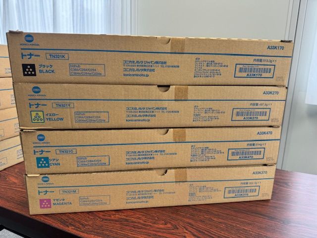 TN321/KYMC コニカミノルタ 4本セット トナー 廃棄トナーボックス付