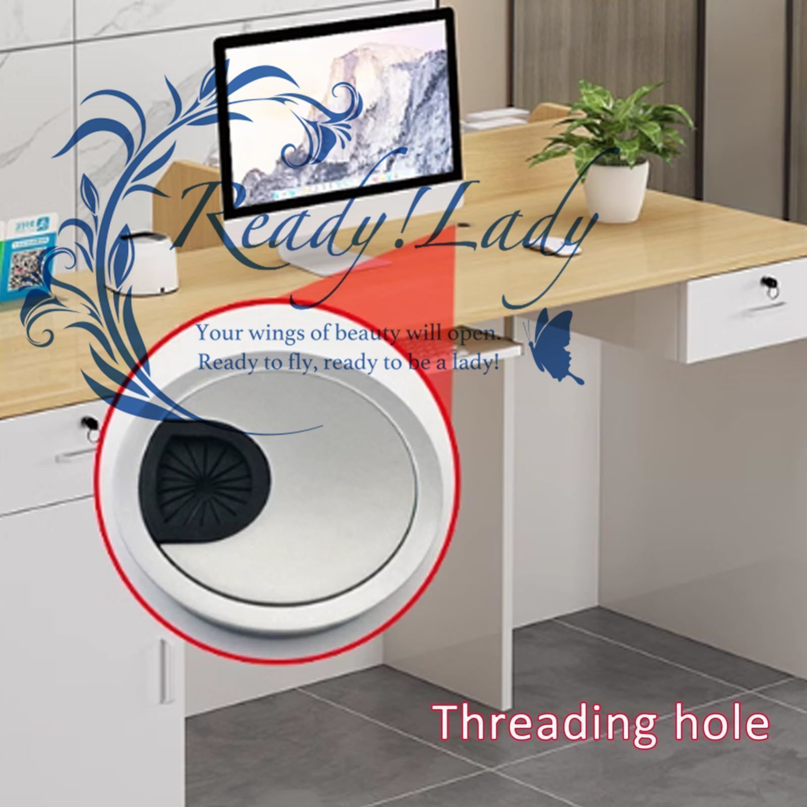 受付カウンター ディスプレイ棚付きフロントデスク