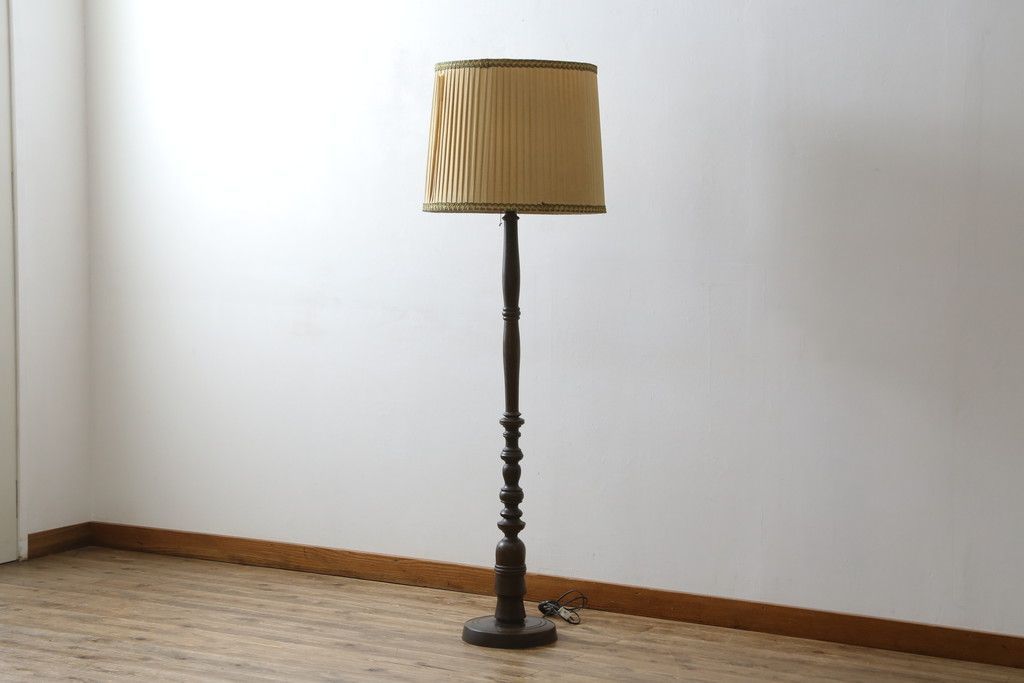 フロアスタンド 和製 ビンテージ 大正ロマン 無垢材 フロアランプ スタンド照明 ☆事前問合せ必須☆ フロアスタンド 和製ビンテージ 大正ロマン 無垢材