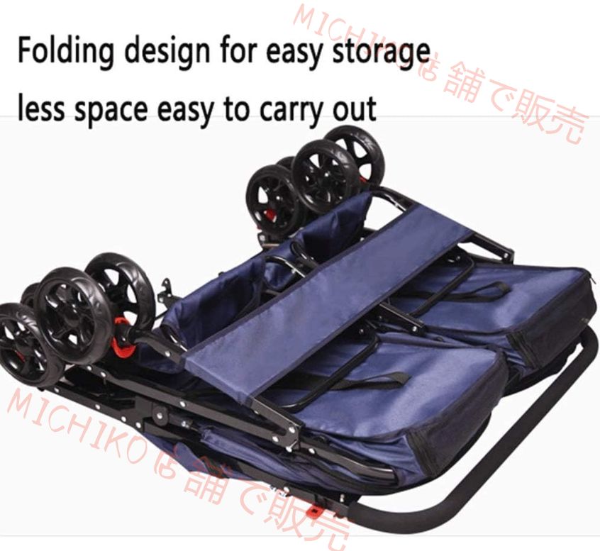 ダブル犬ベビーカーペットベビーカーのレインカバーマックスロード60キロでペット＆猫ブラックパープル用の大型犬ベビーカー徒歩圏内折りたたみトラベルキャリッジ