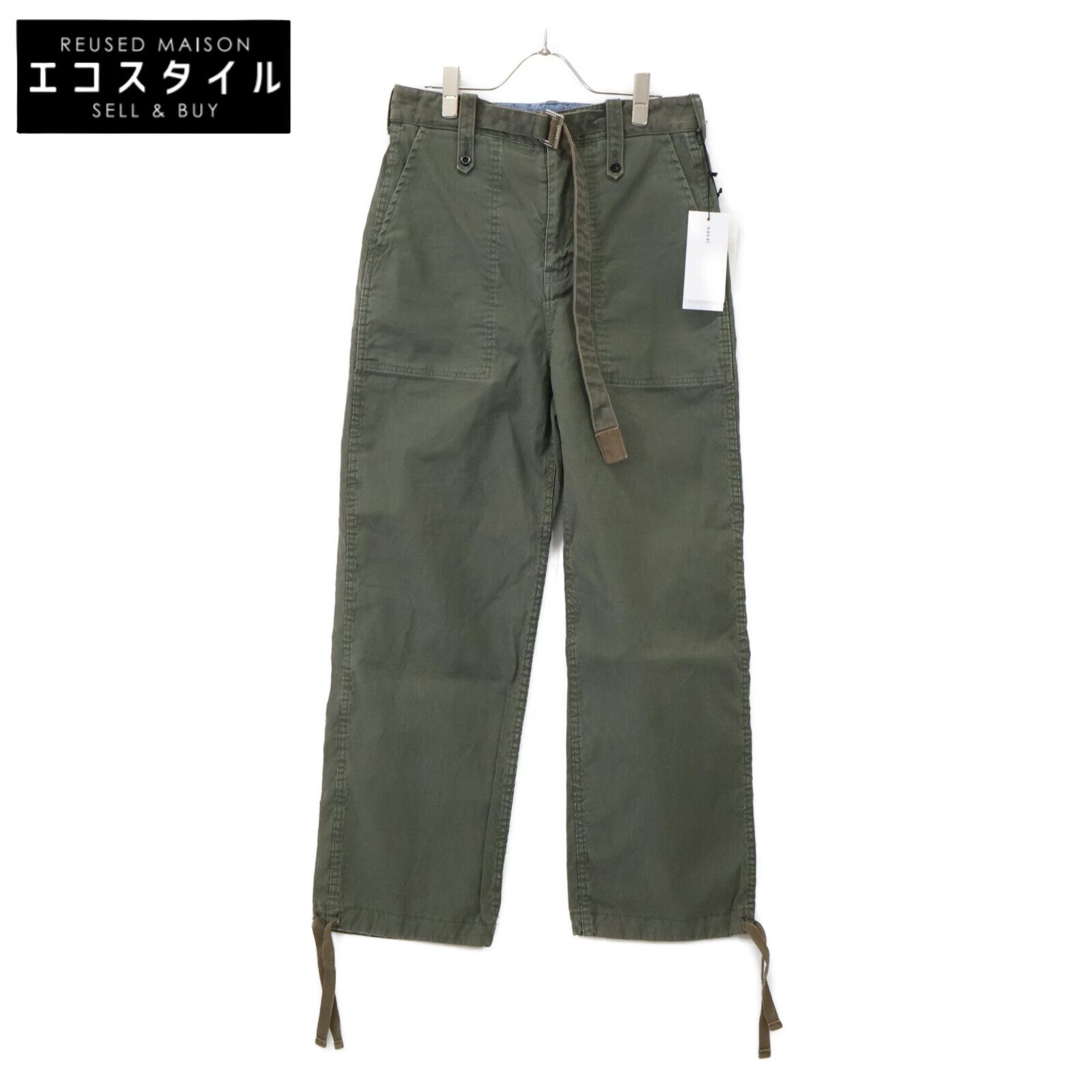 sacai サカイ 【美品/23年製】23-03049 ベルト付 ストレートパンツ/ O 