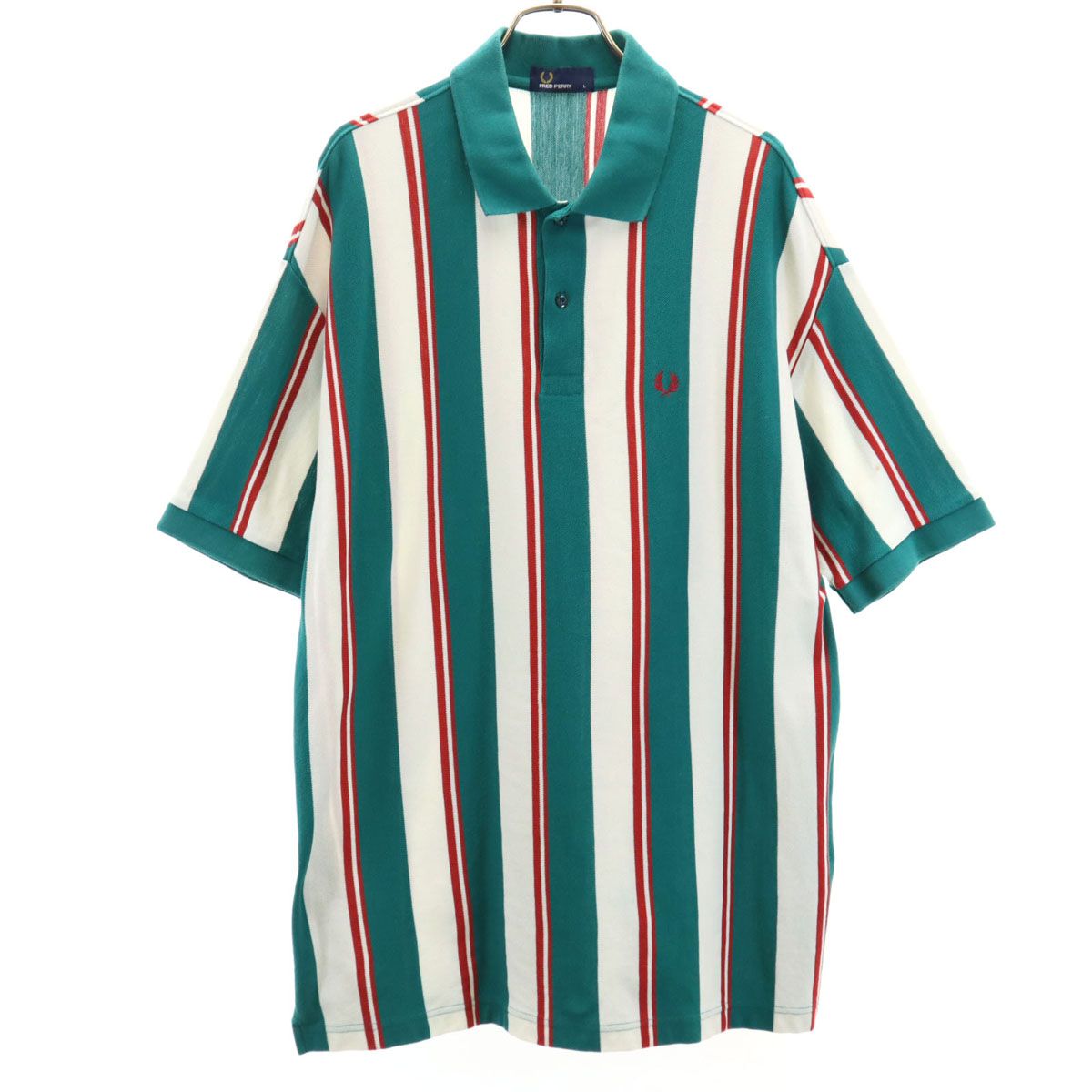 FRED PERRY フレッドペリー 日本製 ストライプ柄 5分袖