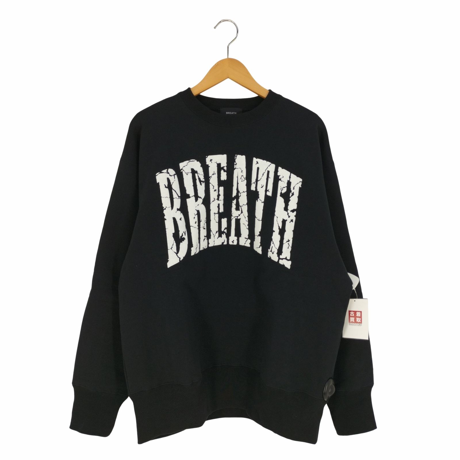 ユーズドフルギ USED古着 {{BREATH}} CRACK LOGO SWEAT CREW メンズ import：L