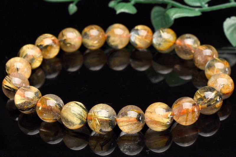 ヘマタイトインタイチンルチル 9mm 天然石 ブレスレット ルチル ヘマタイト ヘマタイト入りブルールチルクォーツ9mm 内径17cm天然石