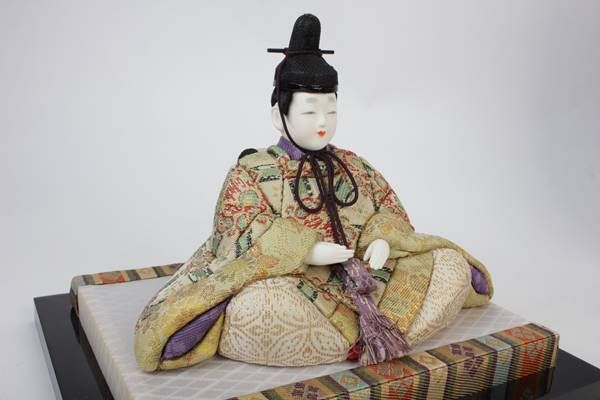 最高級 龍村美術織物 江戸木目込人形 R2210-077 平飾り 親王飾り 大里 