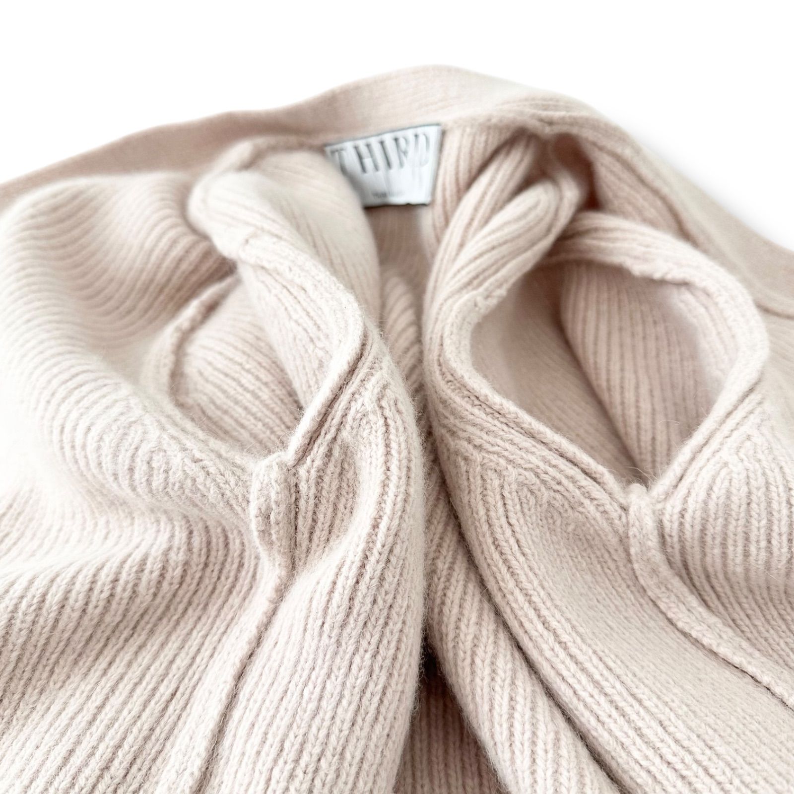 美品 サードマガジン リブ編み ショート カーディガン 9号 ピンク