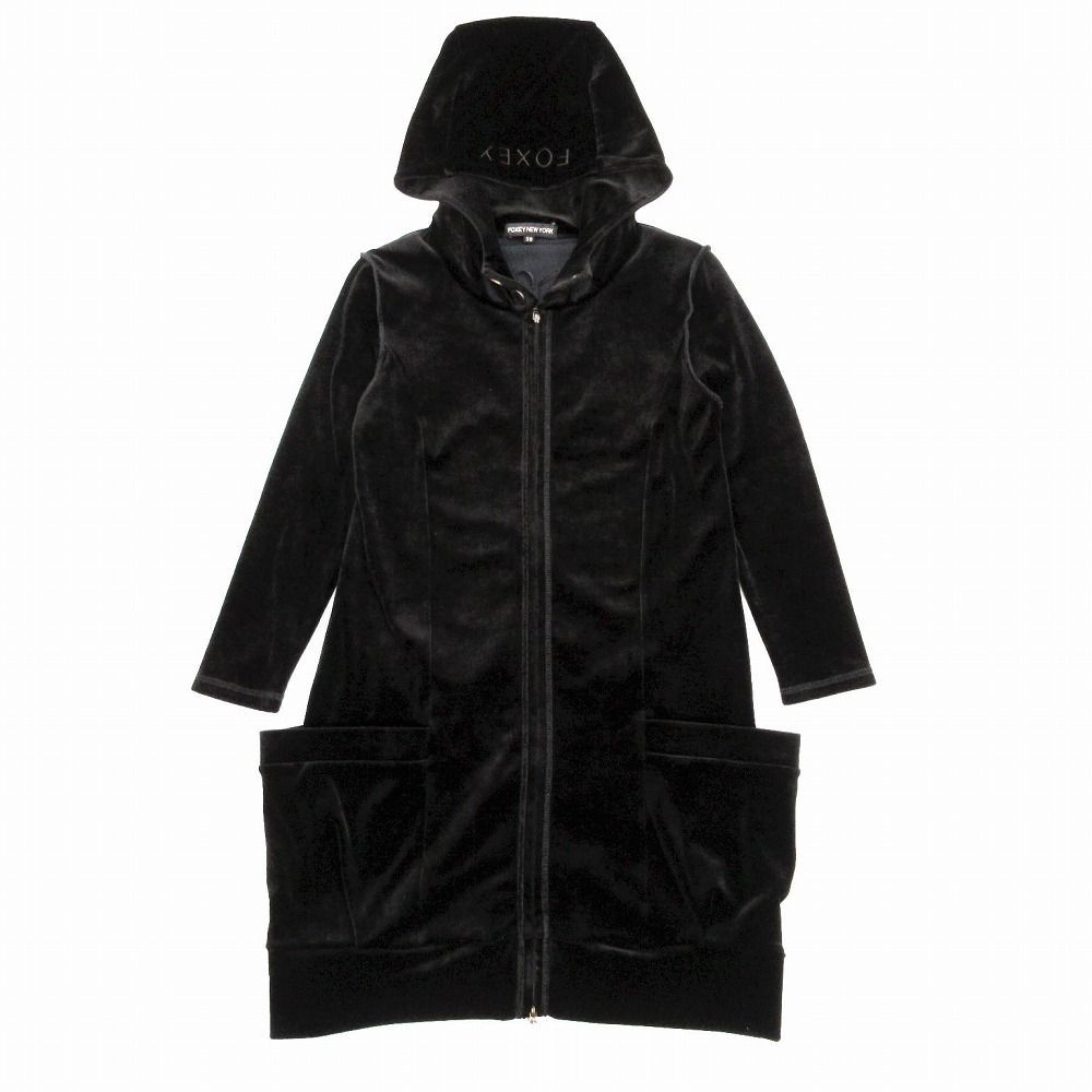 フォクシー ニューヨーク FOXEY NEW YORK ベロア ロング パーカー 