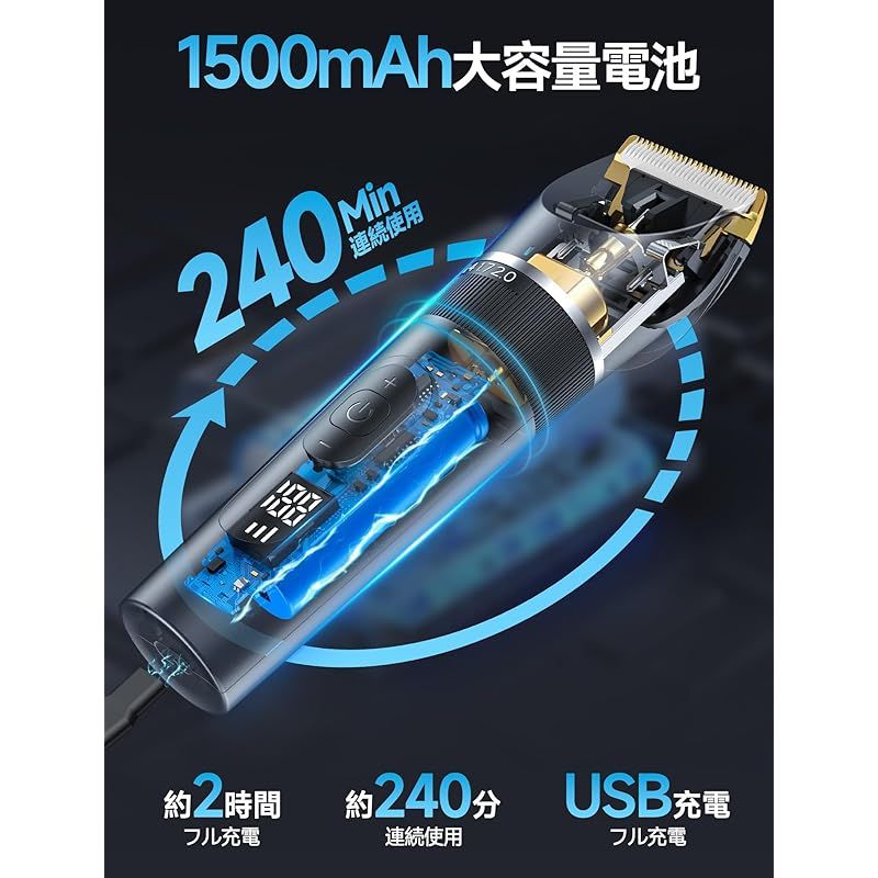 【新品未使用】バリカン ヘアーカッター 充電 交流式 バリカン【2024新登場 USB充電式】ヘアーカッター 電動バリカン