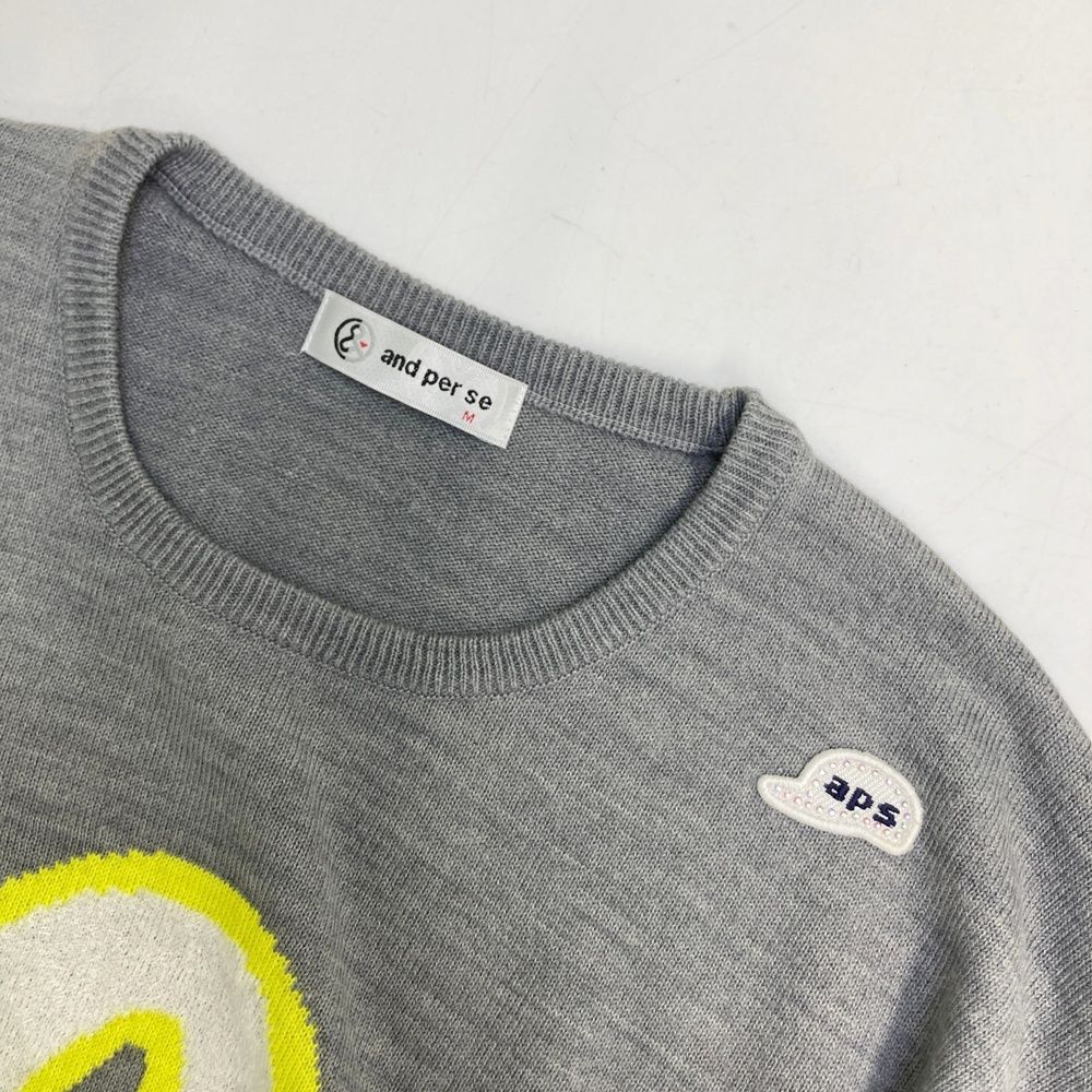 coco 未使用品アンパスィ レディース セーター M 白×ネイビー 長袖