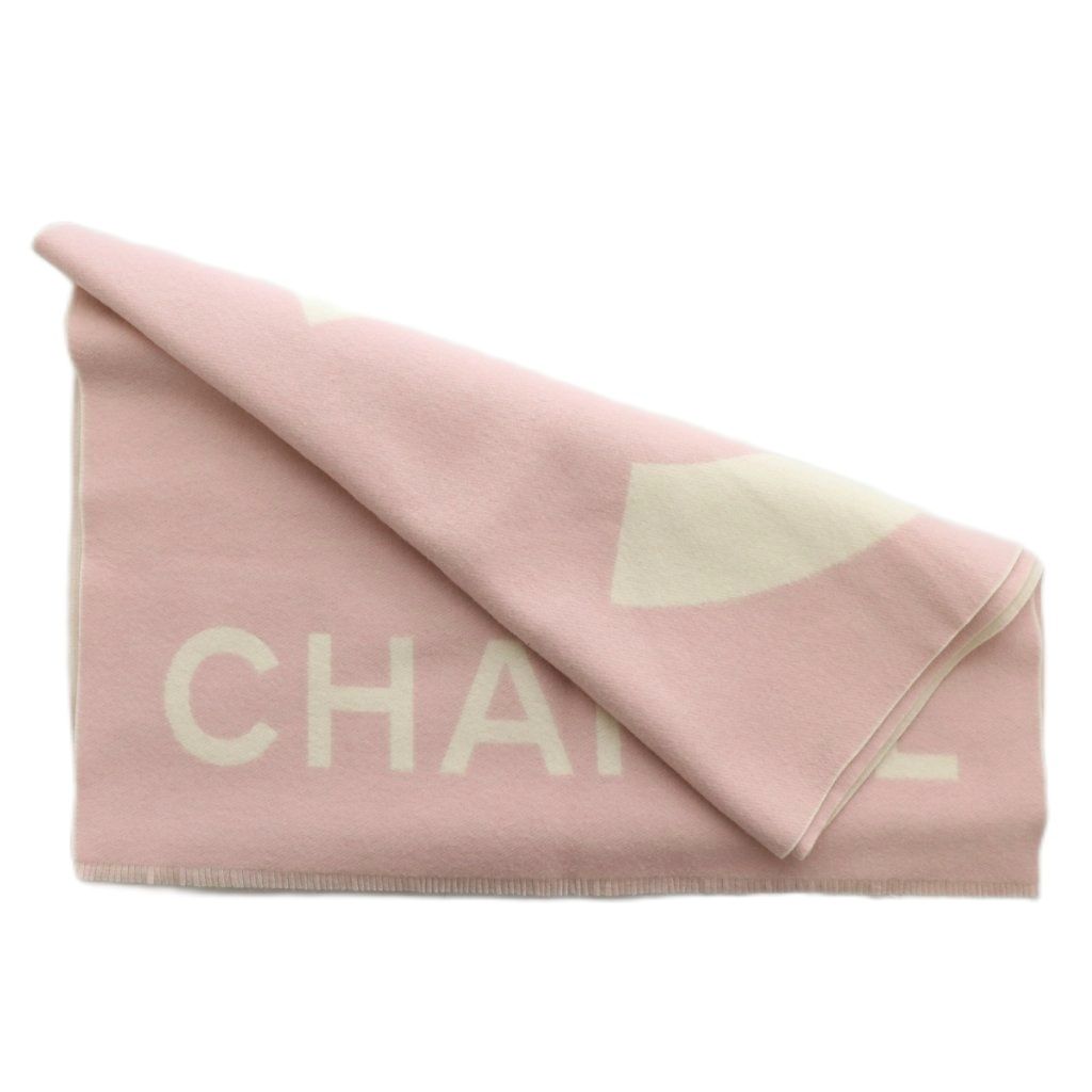 高級 人気 シャネル ココマーク カシミヤ混 大判ストール CHANEL - [USED/中古]CHANEL シャネル ストール 黒 COCO ココ