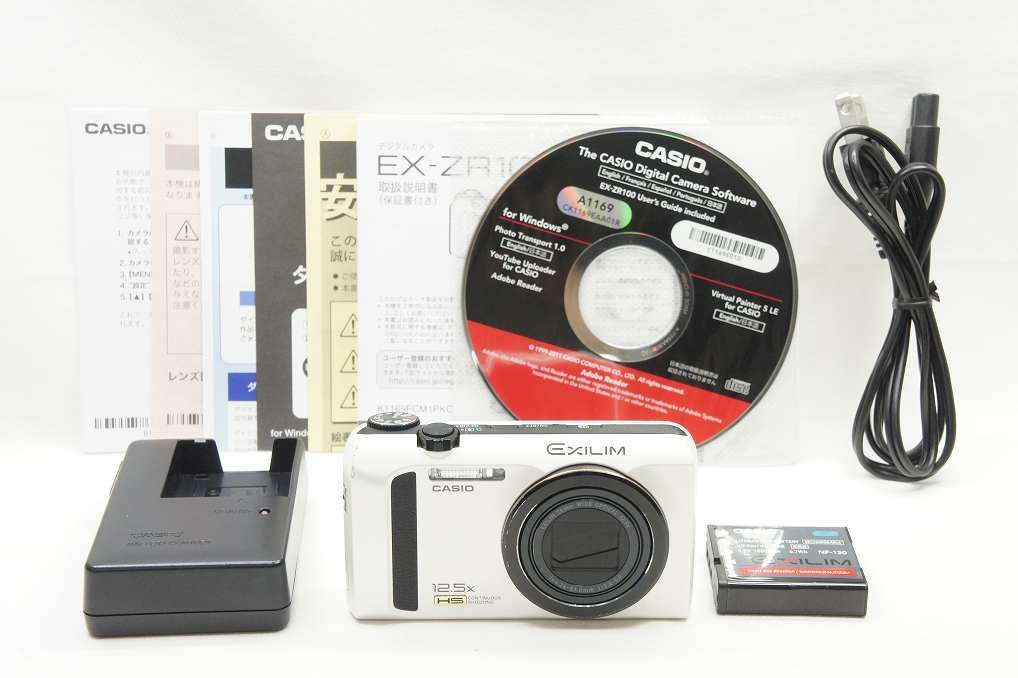 CASIO カシオ EXILIM EX-ZR100 コンパクトデジタルカメラ ホワイト 250716b
