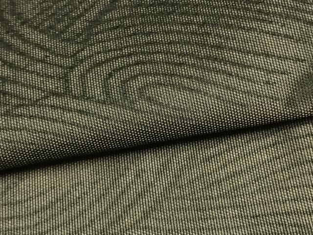 平和屋着物▽京の名門・菱屋六右ェ門　小紋　無双　紗袷　紗×紗　立波文　反端付き　正絹　逸品　AAAW7897fy 平和屋着物▽京の名門・菱屋六右ェ門 小紋 無双 紗袷 紗×紗 立波文 反