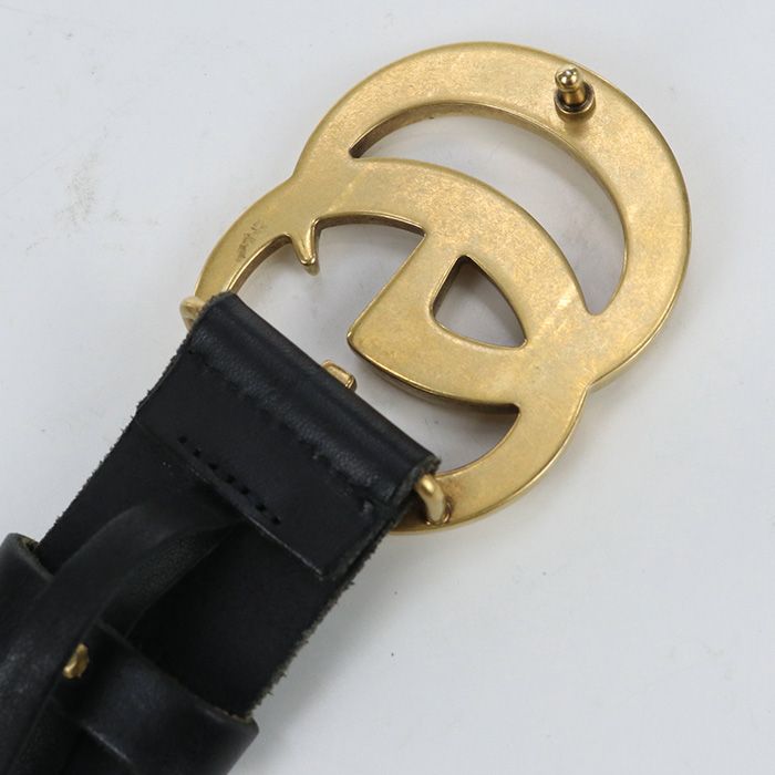 GUCCI グッチ ワイドベルト ダブルG 409416 CVE0T ベルト レザー【中古 