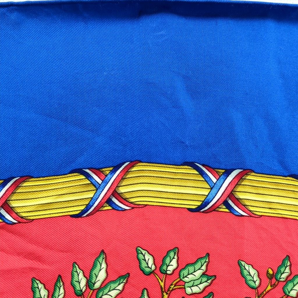 極美品 エルメス カレ90 フランス革命記念 スカーフ 1789シルク ブルー HERMES/エルメス スカーフ カレ90 1789年フランス革命を記念して