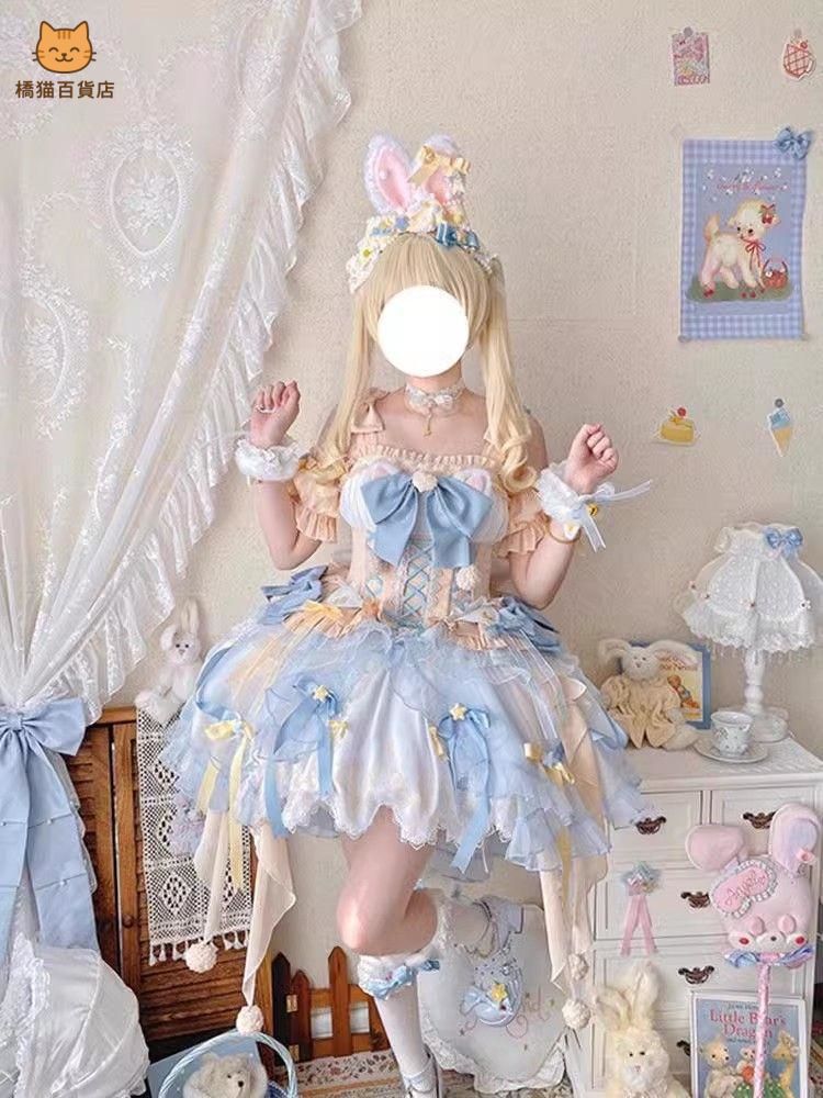 レディースウェア かわいい ドレス lolita オリジナル 洋服 ロリータ ワンピース 学園祭 ステージ 撮影会 自撮り イベント