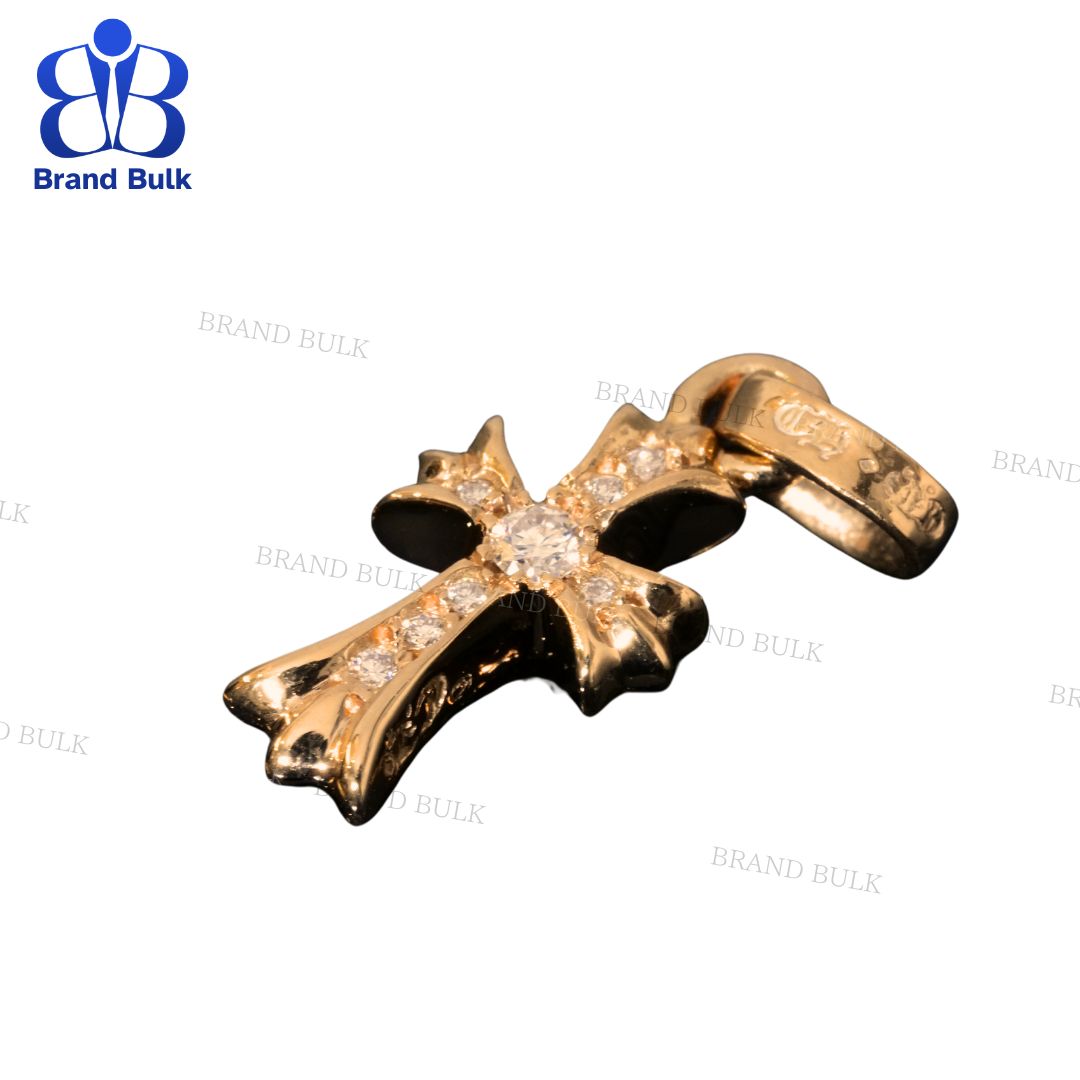 【新品】Chrome Hearts 22K Pave Diamond Baby Fat Cross