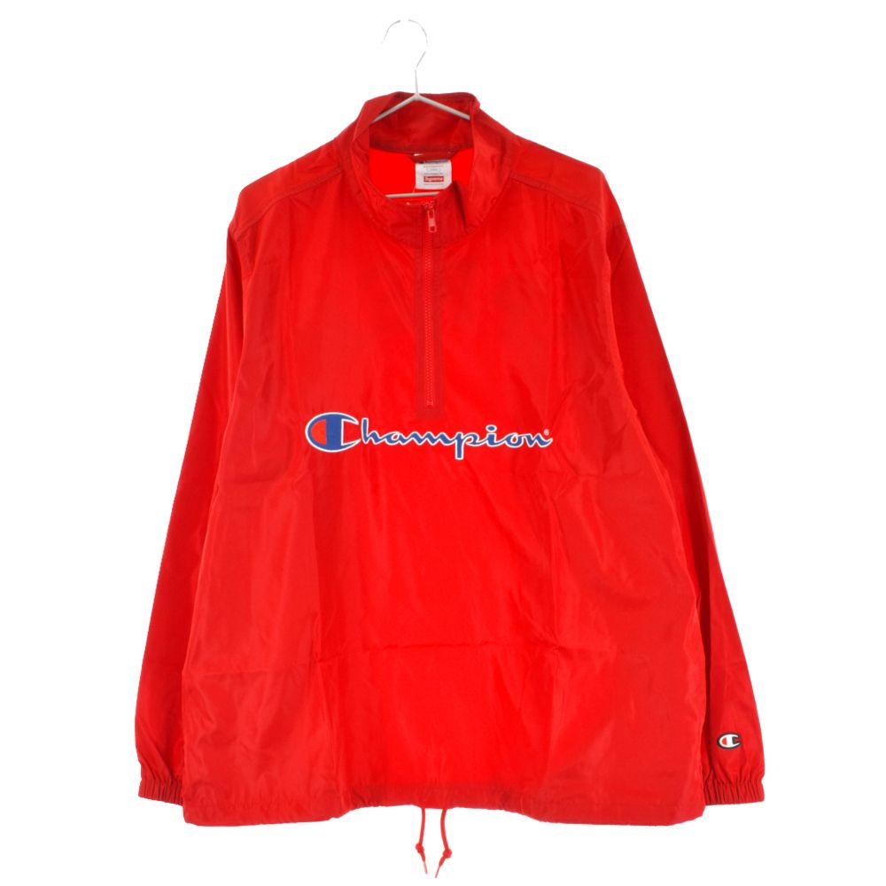 SUPREME (シュプリーム) 17SS×Champion Half Zip Pullover チャンピオン ハーフジップ プルオーバー ジャケット  レッド - メルカリ