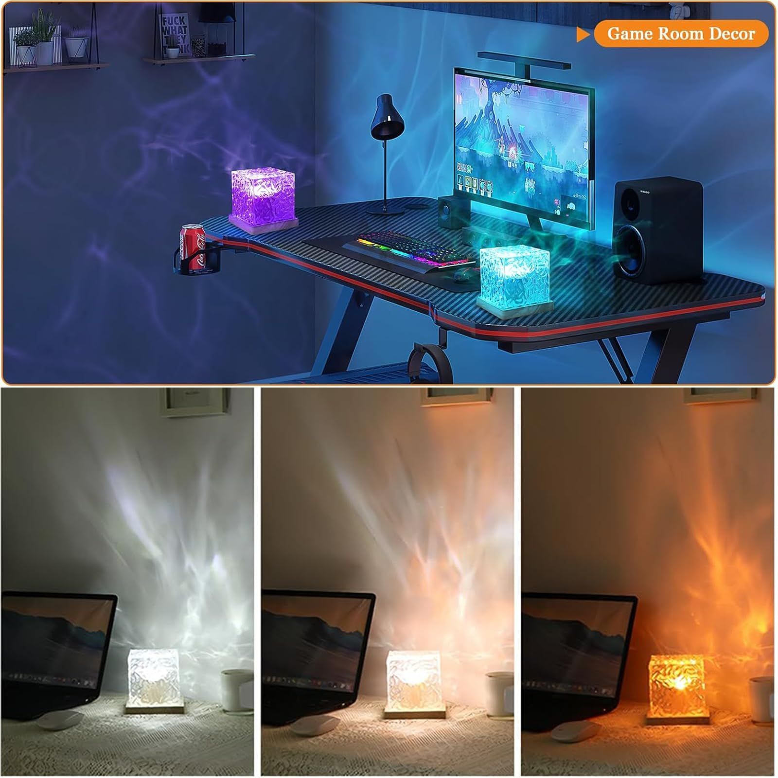 人気商品】aurora オーロラランプ【リモコン付き/16色変換/明るさ調節】ダイナミック回転ウォーターリップル lamp ランプ 人気 海ライト  プロジェクターライト 水面 ライト ナイトライト パーティー/卒業祝い/誕生日 室内装飾用 プレゼント（電源コ オーシャンウェーブ ...