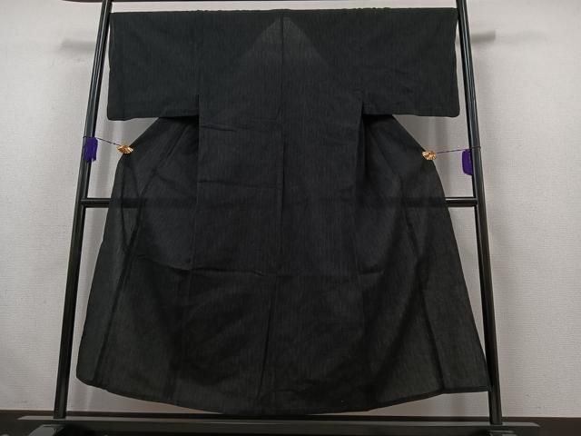 平和屋着物＊夏物 男性 浴衣 縞 黒地 AABB6220jh