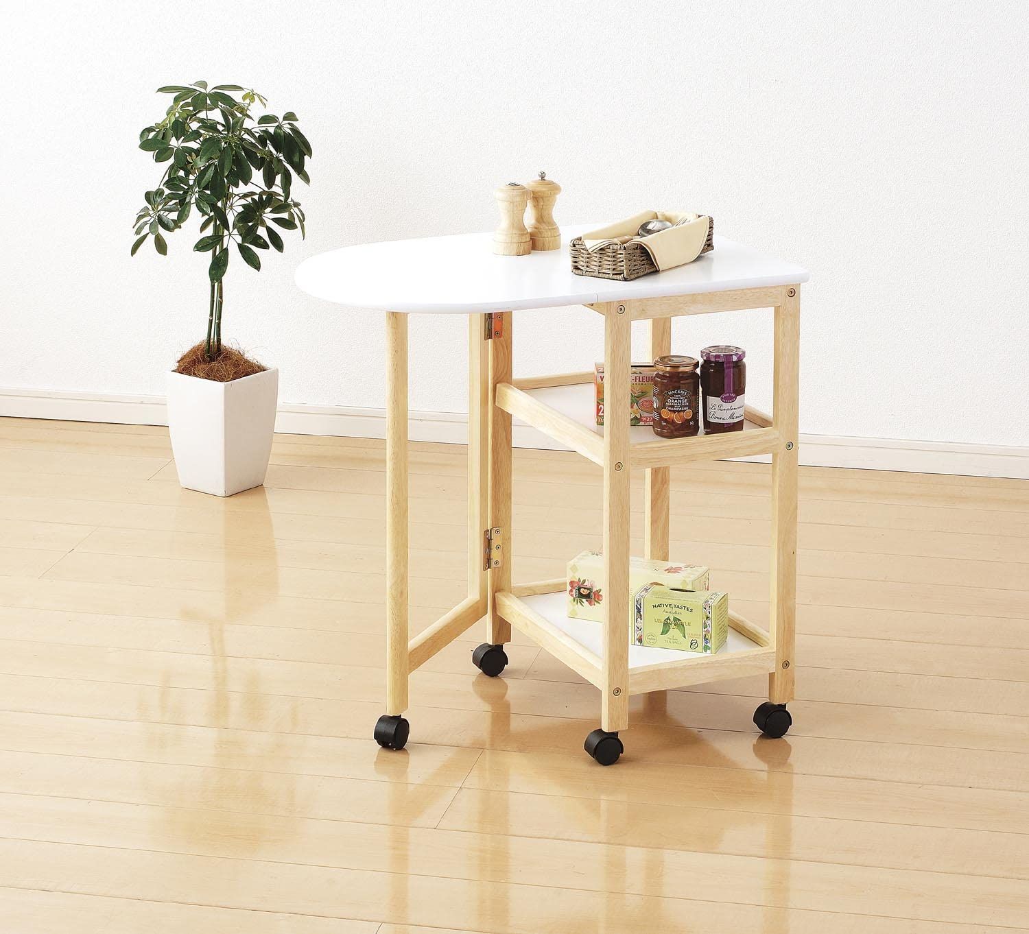ワゴン 収納 カート 天板付 キャスター付 パール金属 ホワイト キッチン N-7802 NEXPOTALLINN_EU