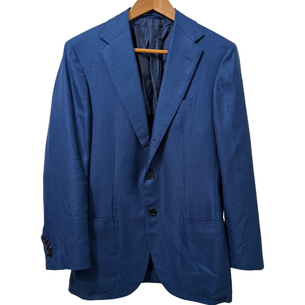 Sartorio ネイビー テーラードジャケット 良品 Sartorio サルトリオ ウール×シルク シングル テーラード