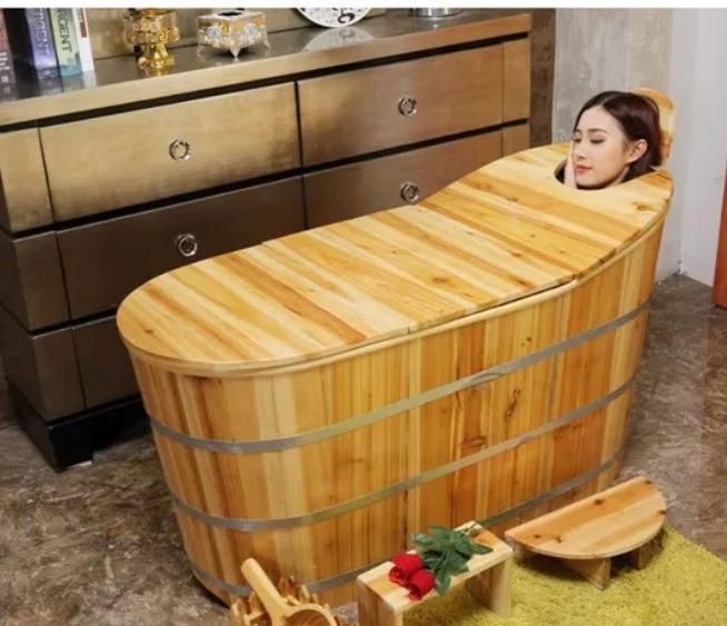 高品質 実用品 厚い シャワーバケツ 木製 美容院 お風呂 成人 風呂バケツ サウナ 家庭用
