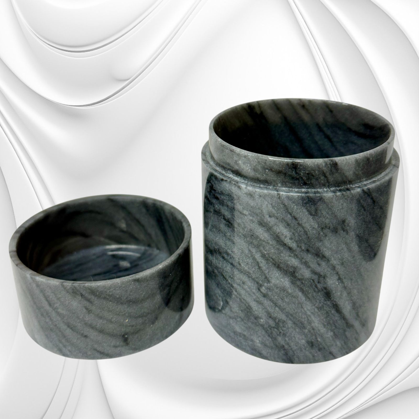 大理石 灰皿 煙草入れ お土産 工芸品 グレー マーブル 台湾 昭和レトロ