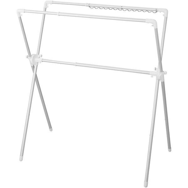 組立式 工具不要 アルミ製 布団干し 物干し金物 X型 伸縮式 軽量 コンパクト 折りたたみ収納 ホワイト ポーリッシュ