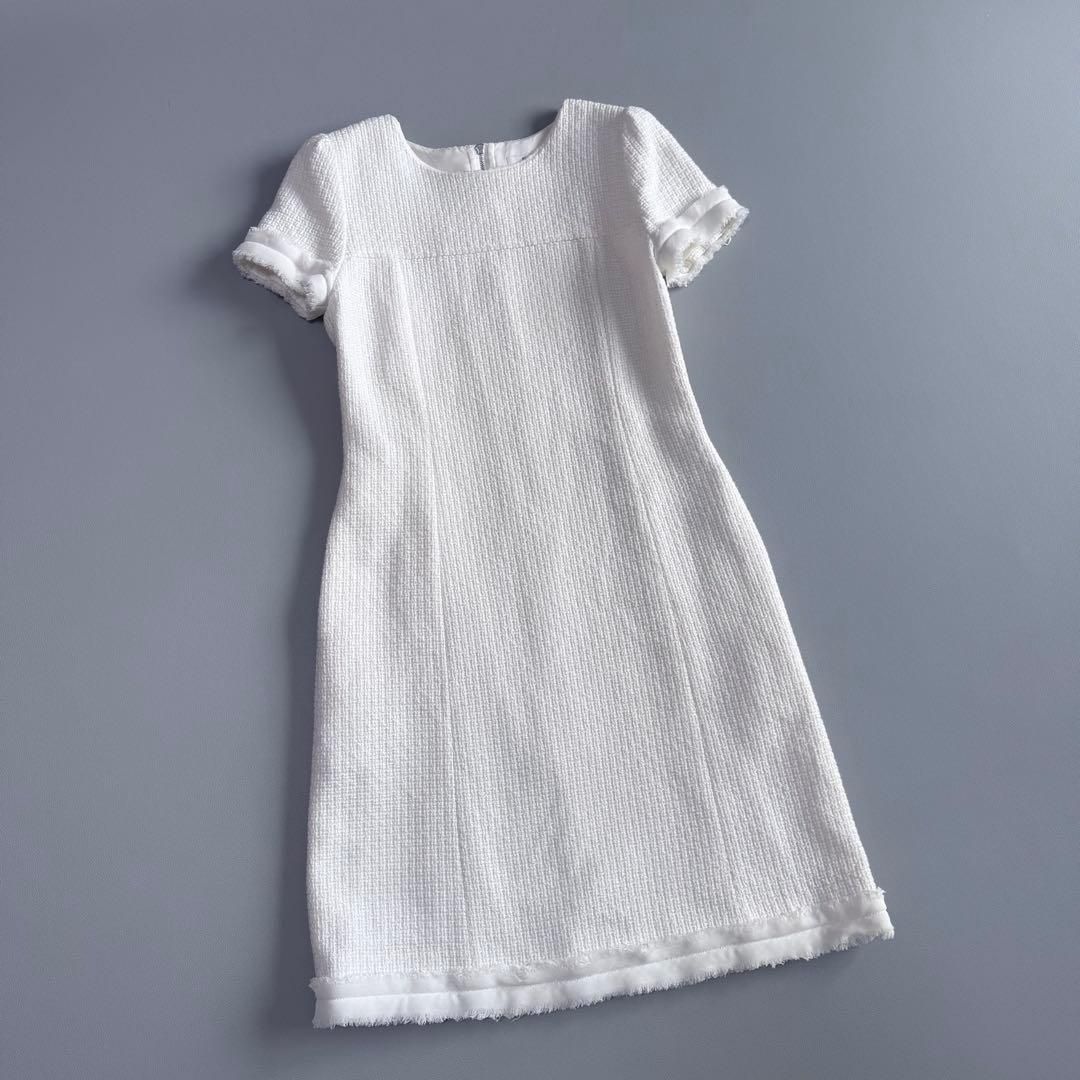 フォクシー ツイード フリンジ ワンピース 38 半袖