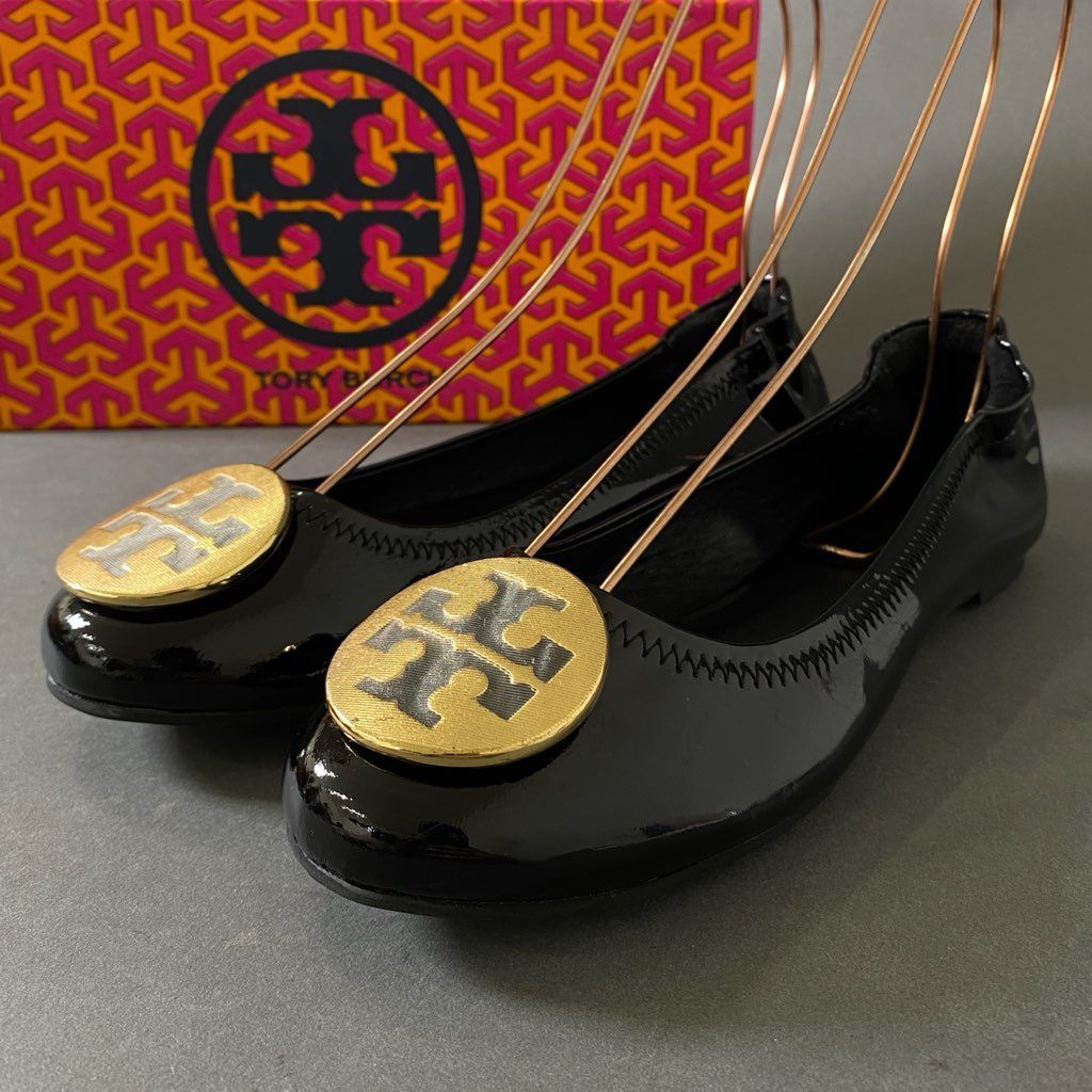 1h4 《美品》 TORY BURCH トリーバーチ エンブレム フラットシューズ