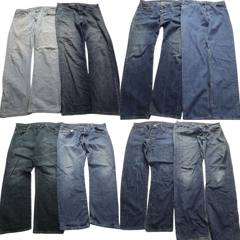 古着卸 リーバイス 501 デニム パンツ 8枚セット メンズ W38 インディゴブルー アメカジ ボタンフライ 古着 NA7177