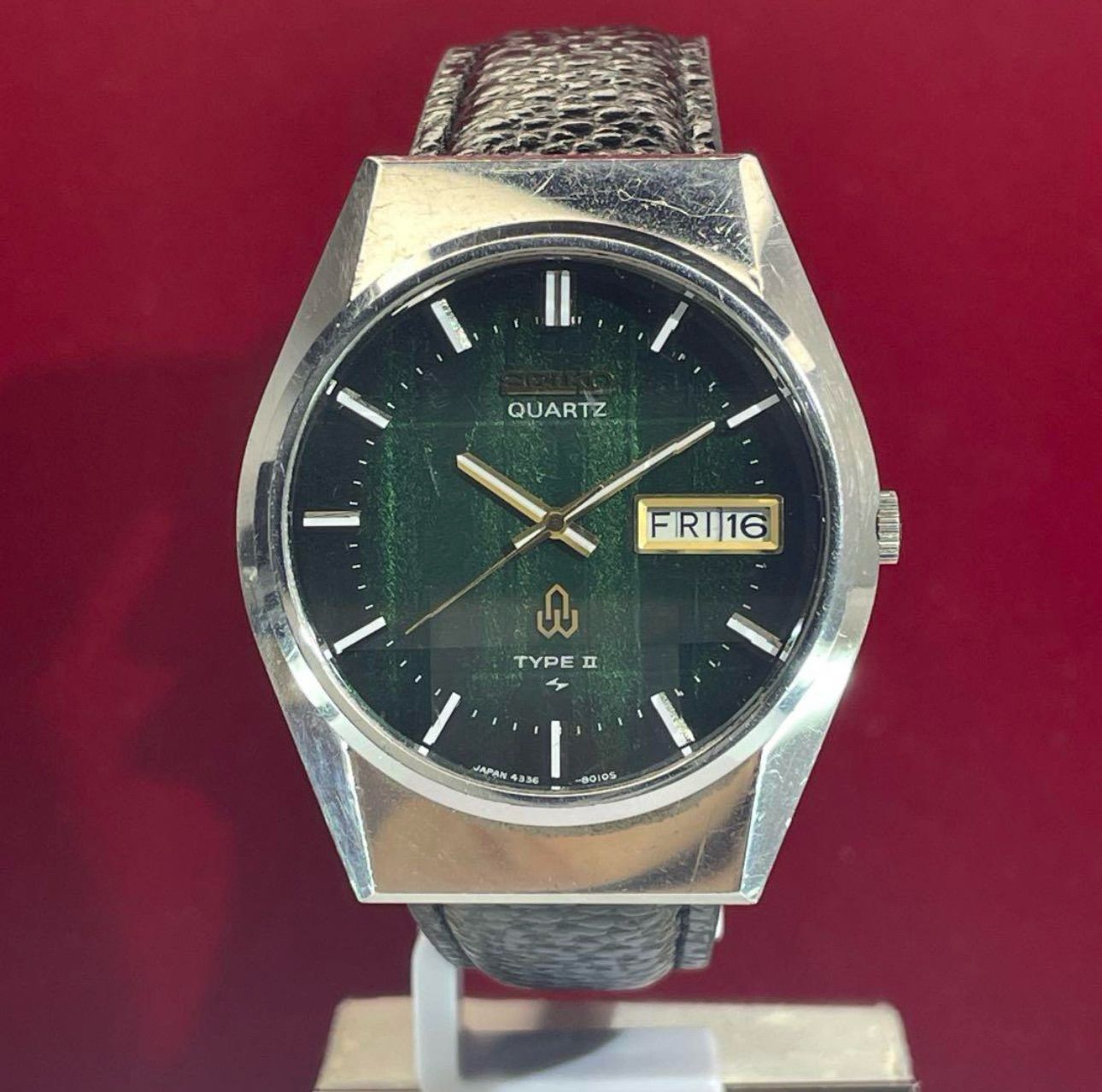 美品 70s SEIKO TYPE Ⅱ クォーツ 電池交換済 日本製 腕時計