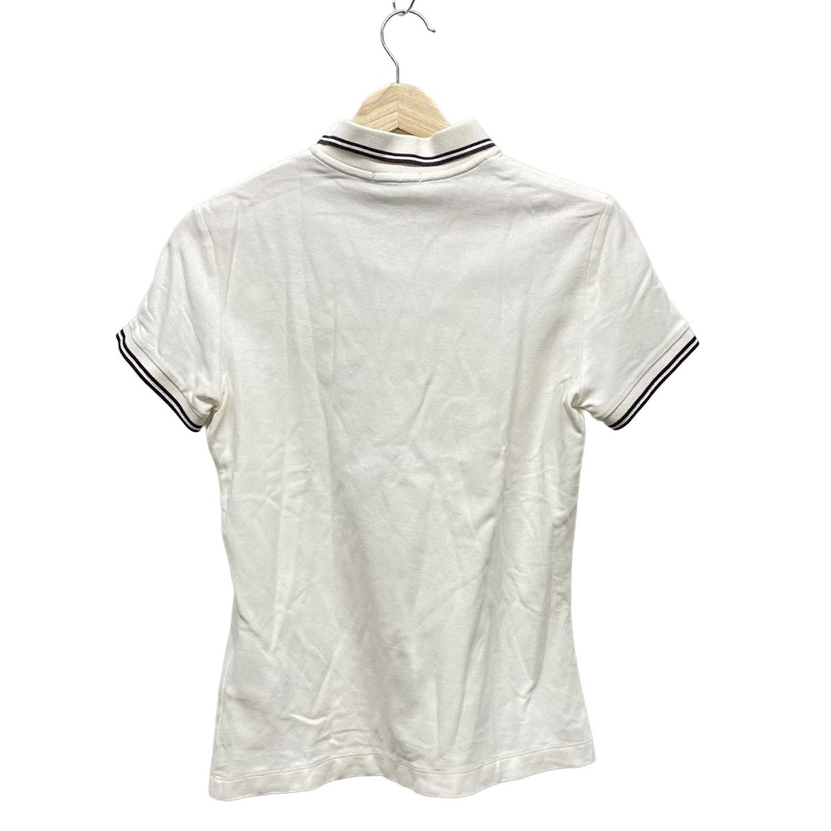 MONCLER モンクレール 半袖ポロシャツ サイズM レディース - アイボリー×ダークネイビー