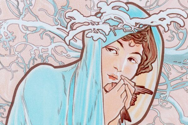 アルフォンス・ミュシャ】 「四季 冬 1896」 版画 - メルカリ