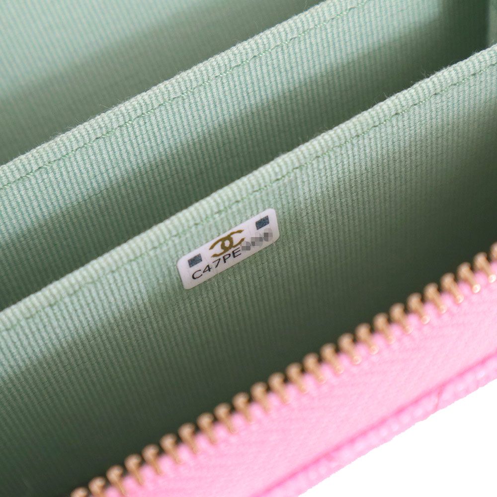 希少色○CHANEL ジップコインパース ココマーク レザー ライト