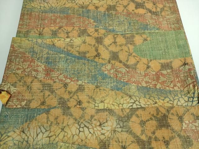 平和屋本店■極上　石川県指定無形文化財　牛首紬　白山工房　手織り　全通柄袋帯　金彩　反端付き　逸品　DZAA5174kh5 平和屋本店□極上 石川県指定無形文化財 牛首紬 白山工房 手織り 全通