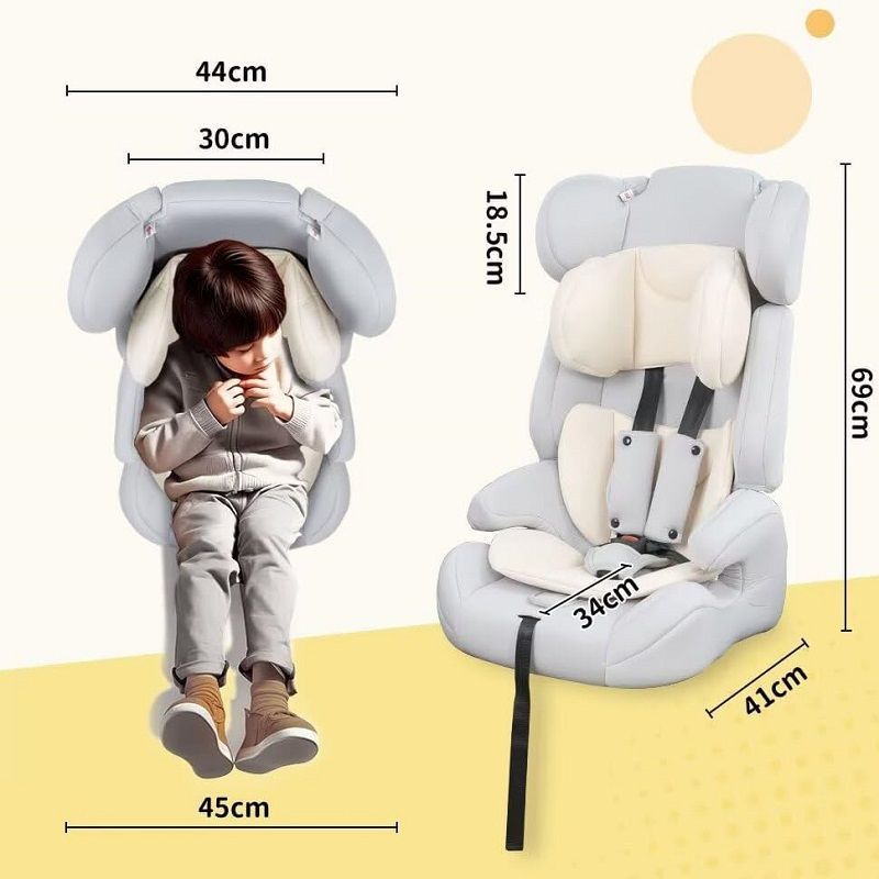 AORTD チャイルドシート シートベルト 固定 ジュニアシート 9ヶ月～12歳頃 成長に合わせて使える 5点式シートベルト 折りたたみ ベビーシート 一台多役 持ち運び 取り付け簡単 WWW_GEBZETESISAT_COM_TR