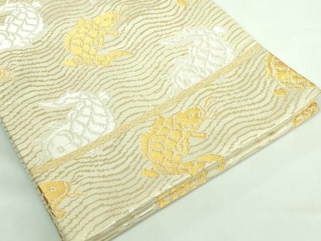 龍村 袋帯 緑 金 袋帯 美品 逸品 龍村晋 落款 天平向鳥蝶文錦 蜀江文 唐草 金糸