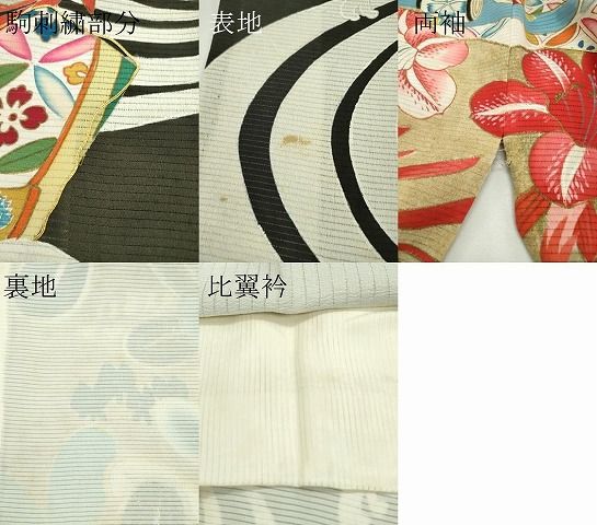 平和屋本店□希少 夏物 アンティーク 大正ロマン 振袖 絽縮緬 駒
