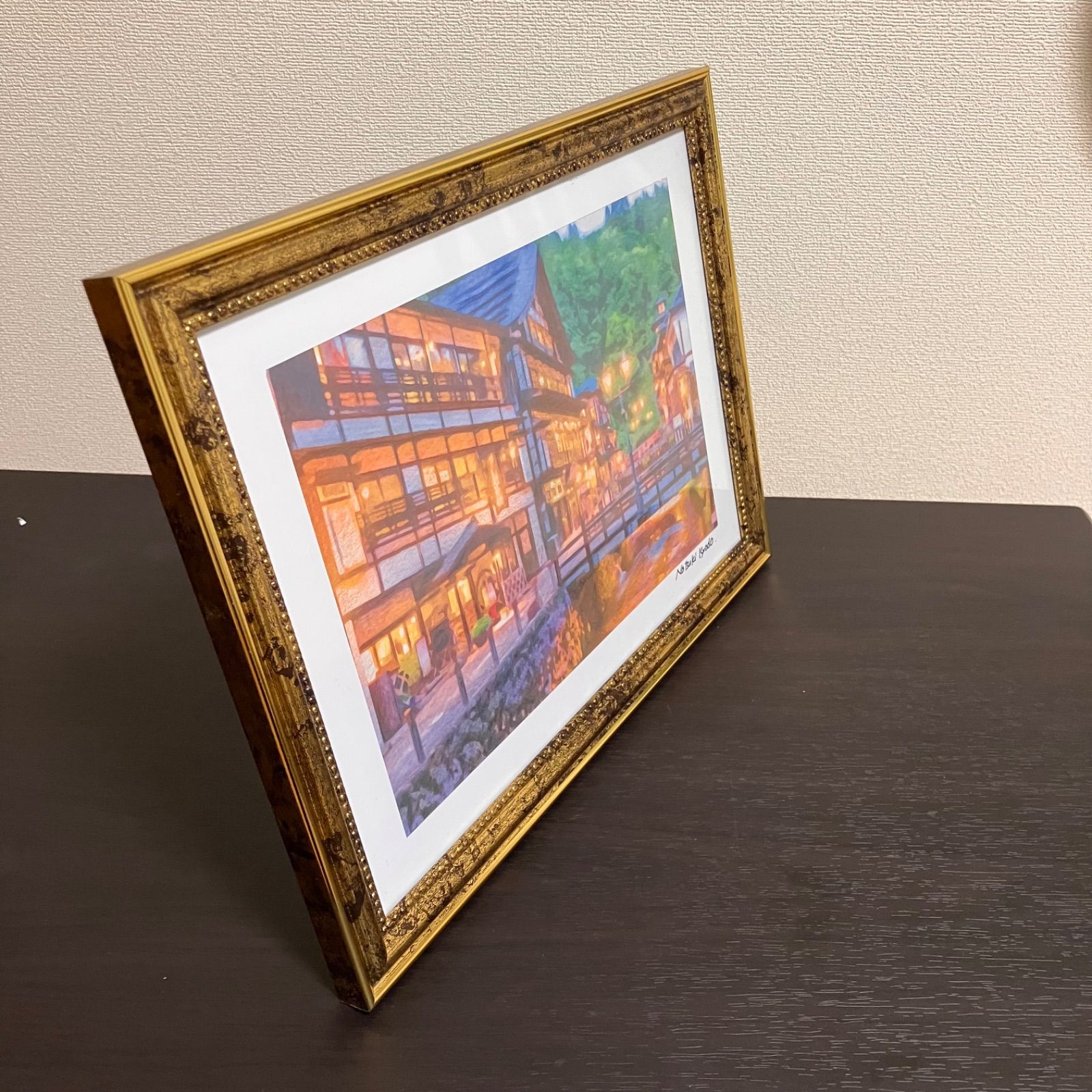 ジブリアート14 千と千尋の神隠しより「銀山温泉」額装品 額縁