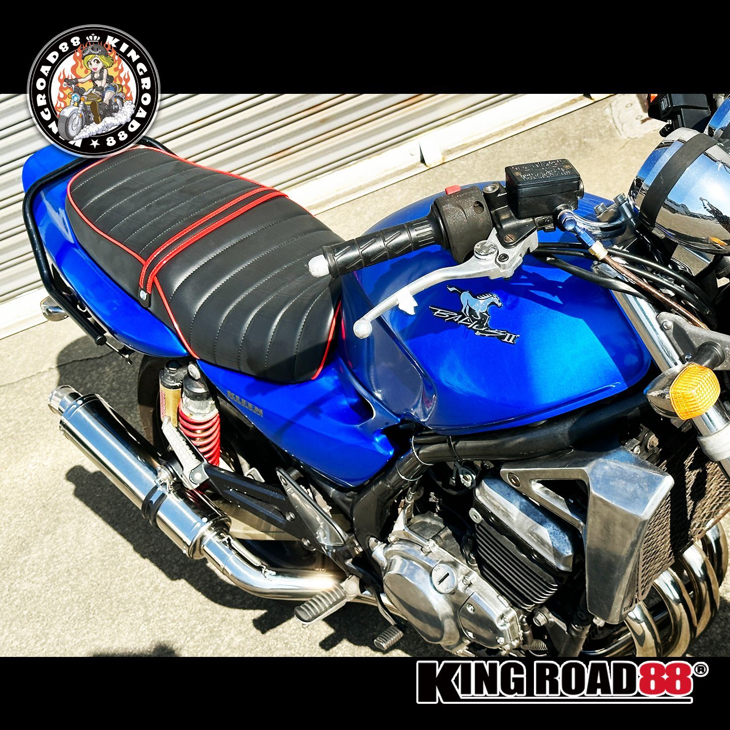 送料無料☆新品☆バリオス2用あんこ抜きタックロールシート☆完成品☆ Amazon | King Road 88 バリオスⅡ型 / ZR250B ☆ タックロール