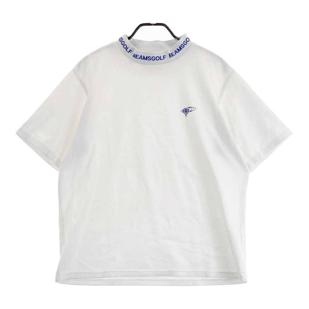 サイズ XL BEAMS GOLF ビームスゴルフ ハイネック 半袖Tシャツ ロゴプリント ホワイト系 240101520712 ゴルフウェア メンズ ストスト