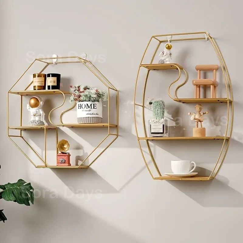 ウォールシェルフ 壁掛け棚 ラック シェルフ 壁掛け 棚 幾何学デザイン